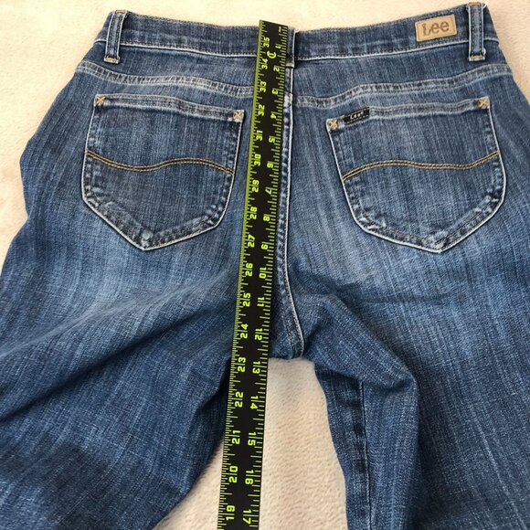 Lee Womens Jeans Size 4 Blue Denim Relaxed Fit Straight Leg Mid Rise Medium Wash - Picture 6 of 14